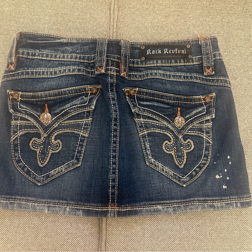 Rock Revival Blue Denim Skirt, size: 29